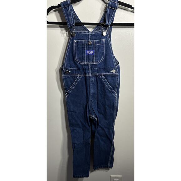 Big Smith Denim Overalls Blue Jean Youth Size 4 Cotton Farm Chores Retro Fair - Picture 1 of 4